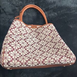Kate Spade Floral Brown and Cream Shoulder Bag